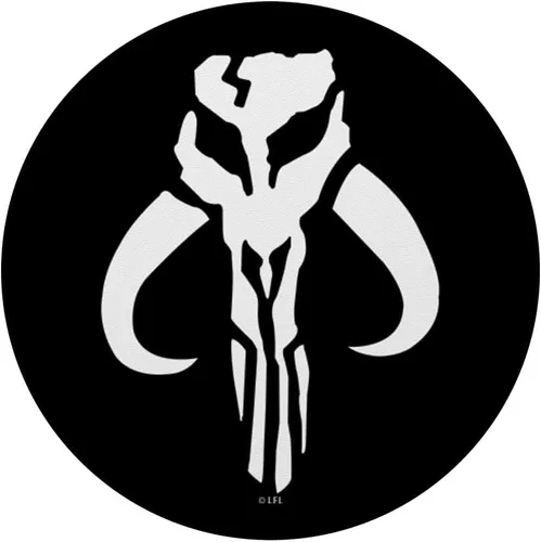 Vista 3 de Logotipo de Star Wars mandalorio negro y blanco – PopSockets Grip y soporte para teléfonos y tabletas, Negro