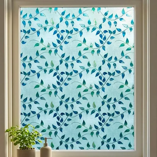Vista 11 de Película estática para ventana, prisma 3D, vidrio emplomado de bambú, tintado para puerta corrediza de día y noche, calcomanía de privacidad