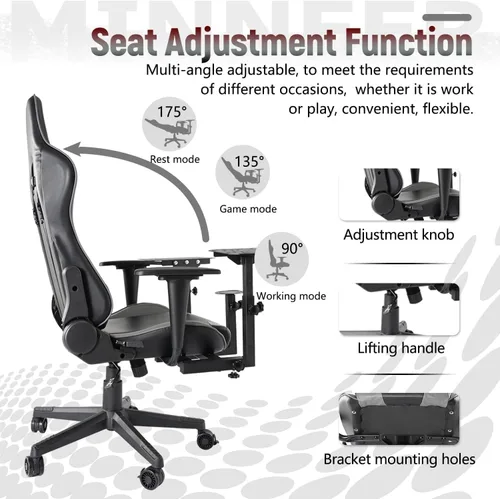 Vista 5 de Minneer Flight Simulator Cockpit Flying Controller Stand with Gaming Chair Fit for Logitech X56 X52 HOTAS4,for Thrustmaster,for Fanatec,Racing Mount