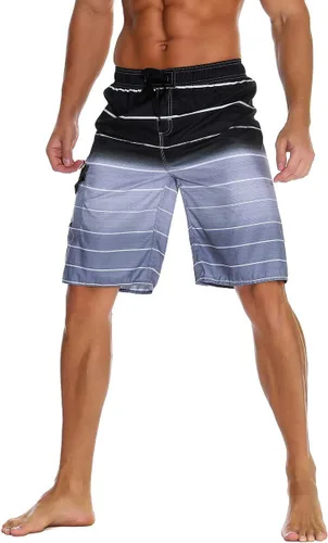 Vista 2 de unitop Bañador para hombre de secado rápido de verano a rayas con forro