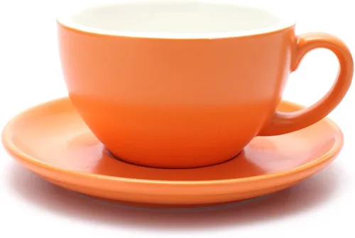 Vista 32 de Coffeezone - Taza de café con platillo de libre servicio, pequeña, para capuchino y café expreso doble, tazas de café de cerámica para cafetería