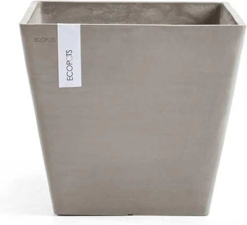 Vista 15 de Ecopots Rotterdam - Maceta cuadrada para flores, color gris oscuro, 8 pulgadas