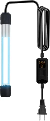 Vista 8 de Filtro de Acuario AquaMiracle con Luz U - V y Esponja Pre-Filtro, Filtro de Tanque de Peces con Temporizador para Agua Verde, Máquina Limpia Verde