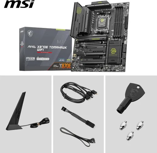 Vista 8 de Micro Center AMD 9800X3D Processor with MSI MAG X870E Tomahawk Motherboard AMD Ryzen 7 9800X3D+ MSI MAG X870E Tomahawk WiFi