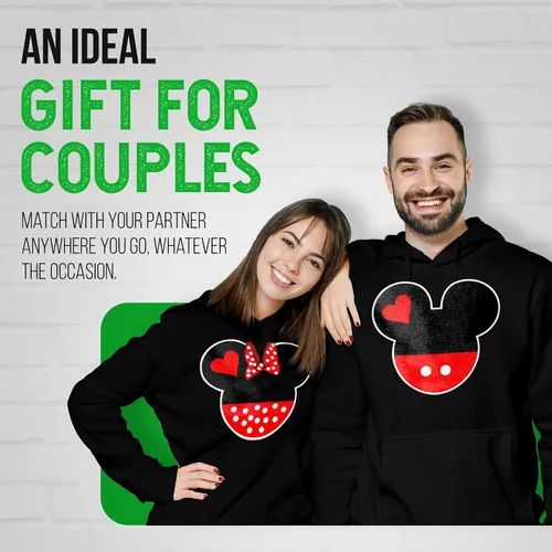 Vista 5 de Conjunto de sudadera con capucha de cabeza de Minnie y Mickey para parejas