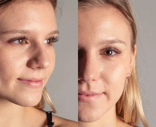 Vista 2 de Aretes de aro transparentes para cartílago, tragus, 0.63 oz, aretes de lóbulo, retenedores de Daith para trabajo, septum, nariz, aro de plástico