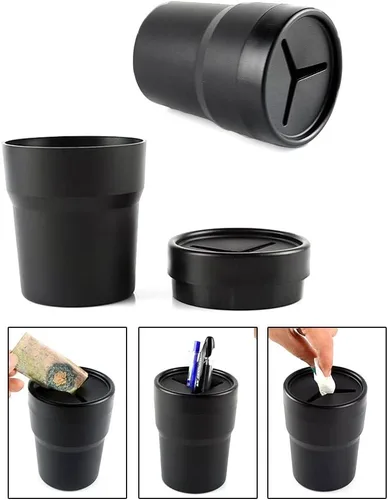 Vista 3 de JAVOedge Paquete de 2 soportes negros para almacenamiento de automóvil, para bolígrafos, monedas, dinero en efectivo, cabe en portavasos