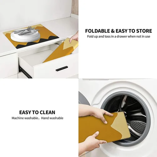 Vista 6 de Tapete de microfibra para secar platos para encimera de cocina, almohadillas absorbentes para secar platos, tapete de drenaje de cocina