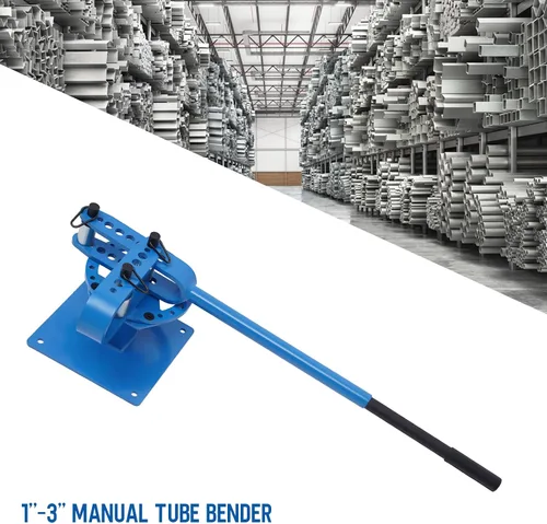 Vista 5 de Dobladora manual de tubos de tubo, máquina dobladora compacta de 1 a 3 pulgadas con tapa de banco manual con 7 troqueles de tubo de alta resistencia