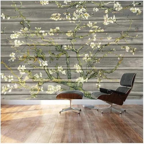 Vista 33 de Wall26 - Papel tapiz en color cobre con estampado de "Almendro en flor" de Vincent Van Gogh