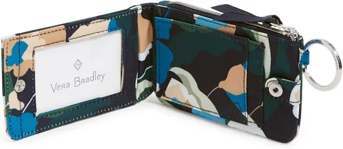 Vista 3 de Cartera de lujo de sarga con cremallera y protección RFID para mujer