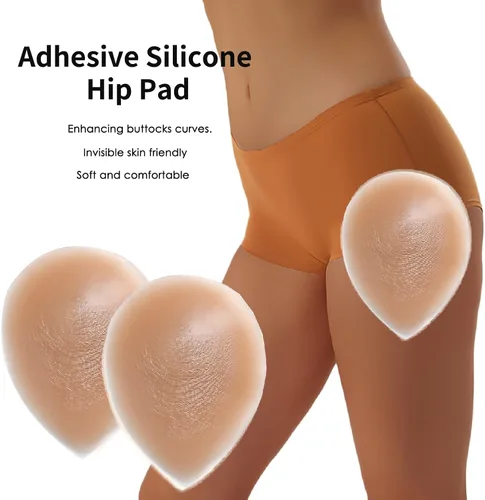 Vista 5 de Majurphy 2 pares de almohadillas adhesivas de silicona para la cadera para mujer, almohadillas reutilizables para realzar el levantamiento