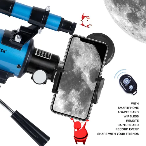Vista 8 de Telescopio para adultos Astronomía 2.756 in Apertura 11.811 in Longitud focal Telescopio astronómico portátil para principiantes mayores de 8 años