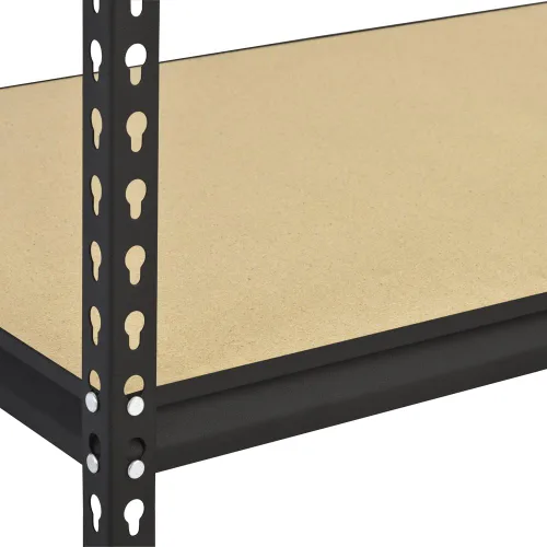 Vista 7 de EDSAL UR245AZ-BLK Estante de almacenamiento de acero, 5 estantes ajustables, capacidad de 4000 libras, 72 pulgadas de alto x 48 pulgadas de ancho x