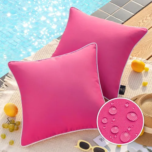 Vista 45 de Phantoscope - Juego de 2 fundas de almohada y cojín cuadradas decorativas, impermeables, para intemperie, sofás, carpas, 18 x 18 pulgadas
