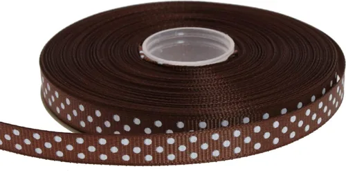 Vista 5 de Cinta de grogrén de lunares de 25 yardas cada rollo 100% poliéster (1 pulgada, beige)