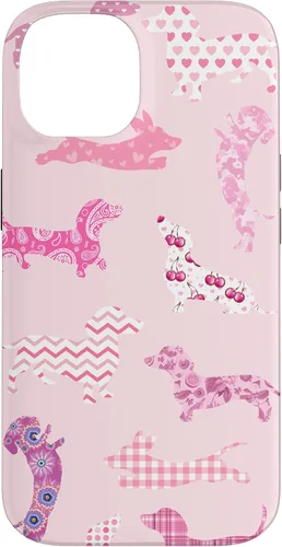 Vista 4 de Funda para iPhone 11 rosa boho Dachshund Doxie