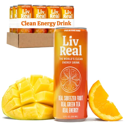 Vista 10 de LivReal Clean Energy Drink – Té Verde Orgánico Cafeína 125mg + L-Teanina 100mg – Fruta Real, Sin Edulcorantes ni Saborizantes – Vitamina C
