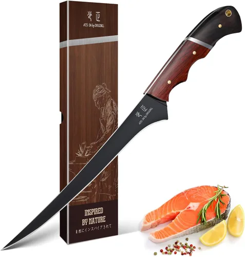 Vista 11 de DRGSKL - Cuchillo utilitario de cocina de Japón - Cuchillo pequeño de chef de 5 pulgadas forjado de una sola pieza de acero de alto carbono ATS-34