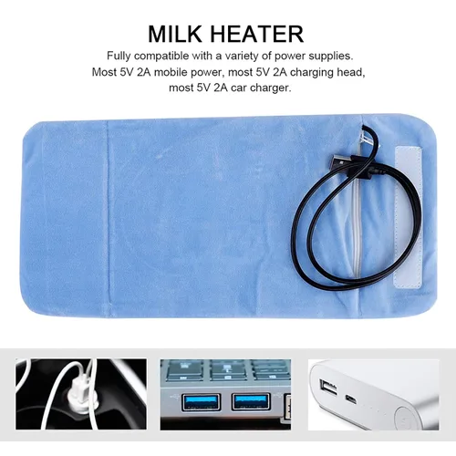 Vista 6 de Calentador portátil de alimentos para bebés, calentador de biberones, calentador de biberones para leche materna y fórmula, calentador de leche USB