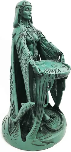 Vista 3 de Ebros Gift Figura irlandesa de triple diosa Danu Don Divina Fuente Femenina Sabiduría Riqueza Fuerza Estatua Luna Diosa