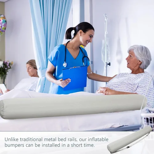 Vista 5 de Rieles inflables de protección para cama – Protector de asistencia anticaídas para cama, pacientes, ancianos, discapacitados, embarazadas
