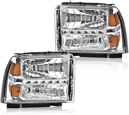 Vista 20 de G-PLUS Faros delanteros delanteros para Ford F250 F350 F450 F550 Super Duty 1999-2004; compatible con Ford Excursion 2000-2004 lente transparente