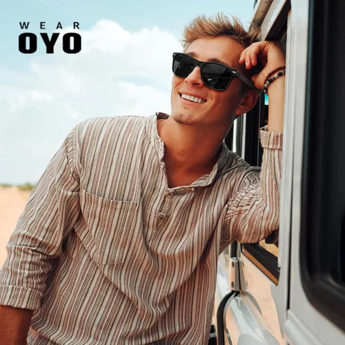 Vista 2 de WEAROYO Lentes de sol polarizados para hombres y mujeres con patillas de madera, lentes retro oscuras para conducir, pescar, protección UV400