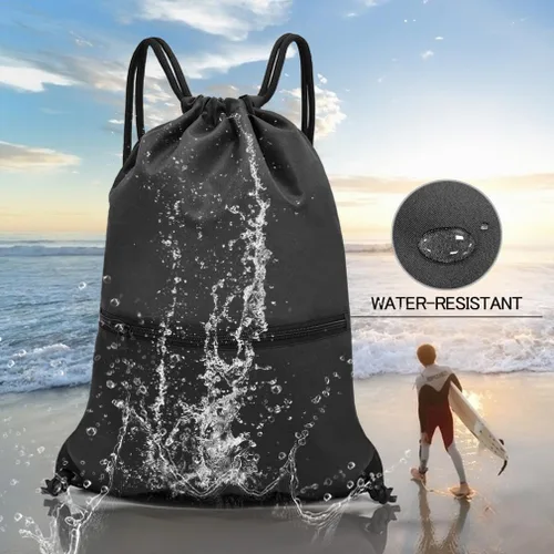 Vista 7 de HOLYLUCK - Mochila, bolsa deportiva con cordón ajustable para gimnasio