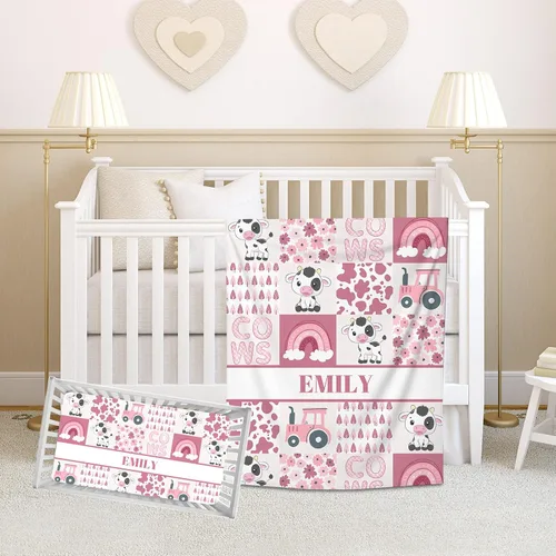 Vista 12 de Juego de ropa de cama personalizado para cuna de bebé para bebés, juego de ropa de cama personalizado para cuna con nombre, ropa de cama de cuna