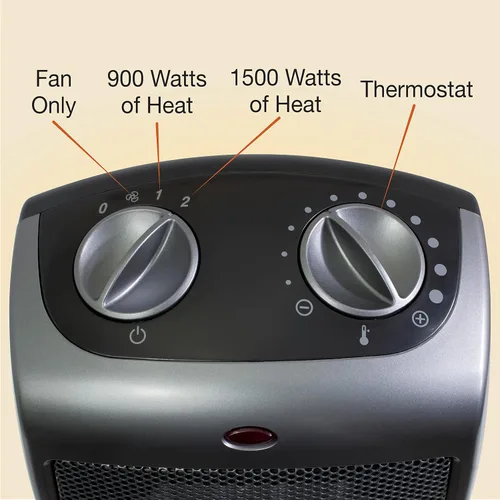 Vista 7 de Lasko Calentador de espacio de cerámica oscilante, 15.7 pulgadas, negro, 1500 W, CT16450 y calentador eléctrico de cerámica, 9.2 pulgadas, gris