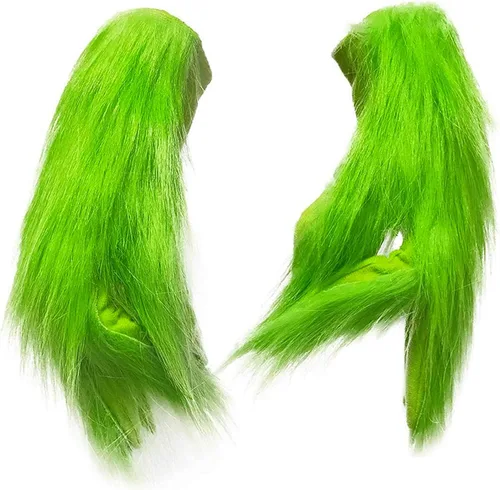 Vista 4 de WPOZD Máscara de monstruo de Navidad, máscara verde de cara completa de Papá Noel para Halloween, cosplay, accesorios de disfraz para fiesta