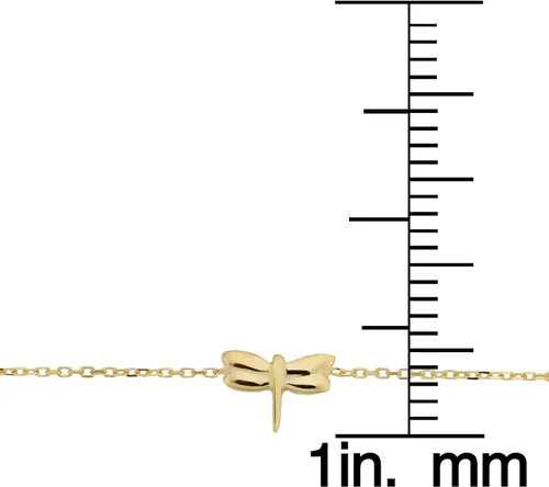 Vista 3 de Tobillera Kooljewelry de oro amarillo de 14 quilates con longitud ajustable (se adapta a 22,8 o 10.0in)