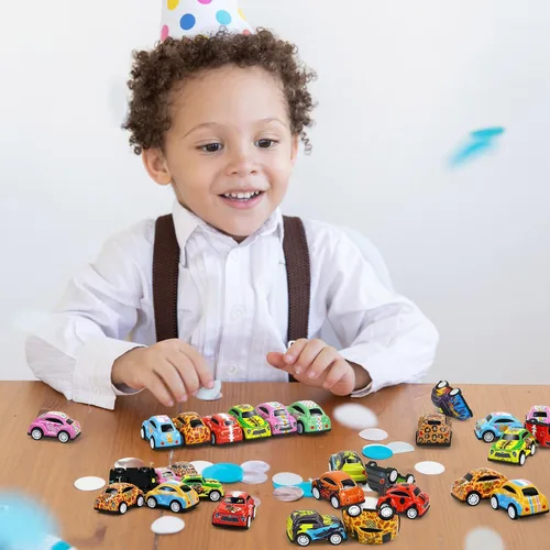 Vista 8 de Vileafy 30 mini autos de tracción para niños premios de caja del tesoro