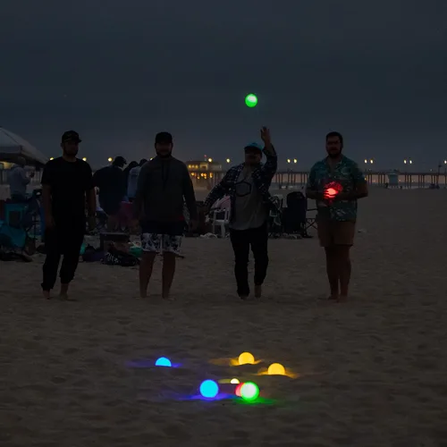 Vista 5 de GoSports LED Bocce Ball Game Set - Includes 8 Light Up Bocce Balls, Pallino, Case and Measuring Rope - Choose 85 mm or 100 mm