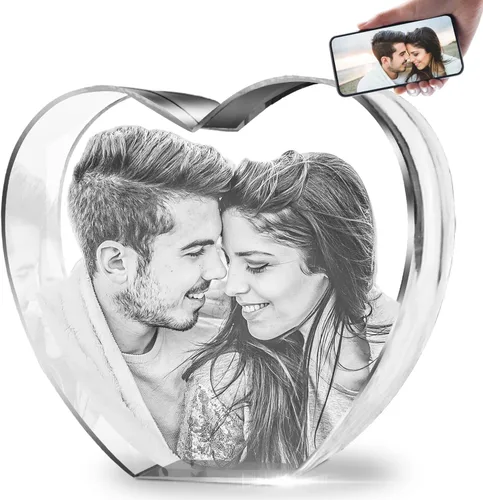 Vista 9 de HAN'S LASER Foto de cristal 3D, regalos personalizados con tu propia foto para el día de la madre, aniversario, boda, cumpleaños, Navidad, imagen 3D