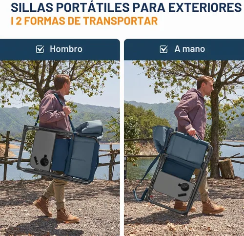 Vista 6 de TIMBER RIDGE Silla de directores extra ancha, sillas de camping plegables