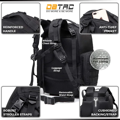 Vista 9 de Mochila para pañales para papá DBTAC, bolsa grande de pañales para bebé para hombres con cambiador, bolsillos aislados + para toallitas, correas