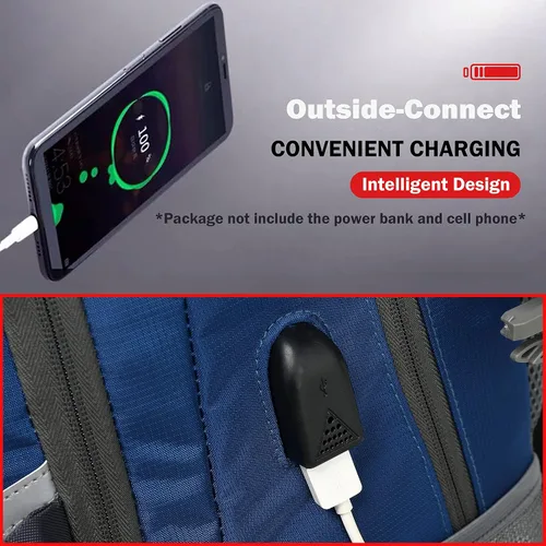 Vista 4 de ProEtrade - Mochila para escuela, universidad, estudiantes, viajes, negocios, con puerto de carga USB, Gratis
