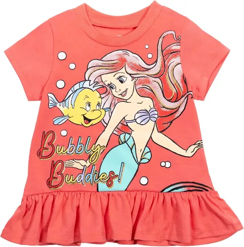 Vista 3 de Disney Minnie Mouse Princess Frozen Little Mermaid T-Shirt Leggings and Scrunchie 3 Piece Outfit Set Infant to Big Kid