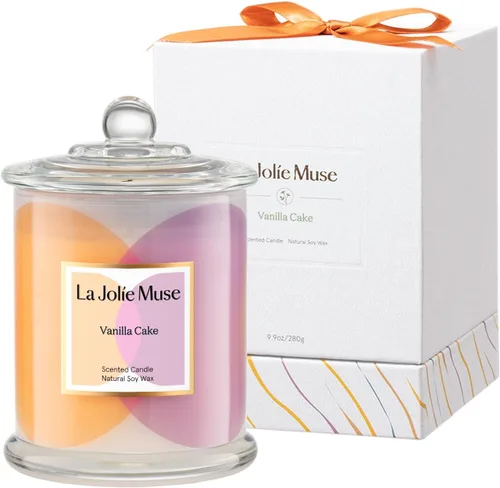 Vista 8 de LA JOLIE MUSE Starlit - Vela perfumada de abeto dorado, pino, cedro y bálsamo de abeto, 75 horas de combustión, cera de soja natural, vela
