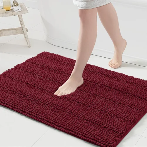 Vista 174 de Grandaily Alfombras de baño de felpilla a rayas de 24 x 16 pulgadas, extra gruesas y suaves, absorbentes, parte trasera de goma, alfombra de ducha