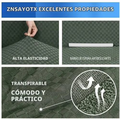 Vista 4 de ZNSAYOTX 1 Funda de silla Jacquard para sala de estar, funda de silla de alta elasticidad con brazos, antideslizante, apta para mascotas, funda