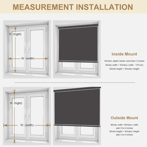 Vista 4 de MYshade Persianas Enrollables Opacas sin Cordón, Oscurecimiento de Habitación con Parada Libre, Persianas Enrollables para Ventanas, Persiana