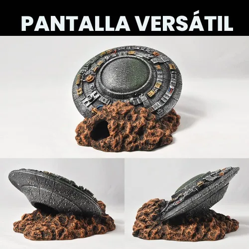 Vista 5 de Decoraciones de acuario-UFO Fish Tank Accesorios para Betta Hide Flying Saucer Creative Medium Fish Tank Decor Reptile Box Landscaping Ornament Ufo-M