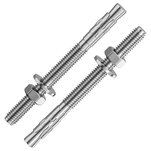 Vista 12 de Wensilon 5 piezas sujetadores estándar de 1/2x2-3/4 pulgadas, anclajes de cuña de acero inoxidable 304 para servicio pesado para cemento y hormigón