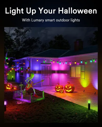 Vista 8 de Lumary - Luces inteligentes de camino de bajo voltaje 2100LM, IP65 impermeable, 24V RGBAI/Cool/Warm light, Timer, 50+ Scenes, Custom Schedules