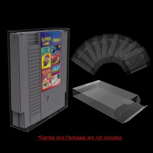 Vista 6 de 10-Pcs High Quality Plastic Protector Transparent Storage Cases Compatible with N64SNES Game Boxes Anti-Dust - Scracth Free - Clear Cases Made
