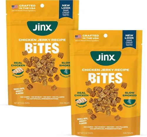 Vista 12 de Jinx Chicken Bites Jerky - Golosinas para perros, suaves y masticables, golosinas jerky totalmente naturales para perros con pollo sin jaula