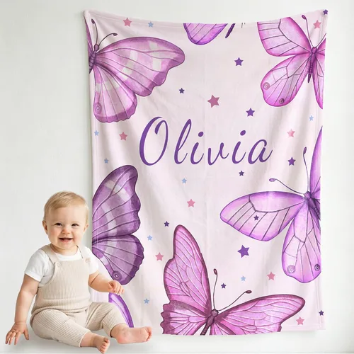 Vista 15 de Pindola Manta con nombre personalizado para bebés, adultos, niñas, niños, mujeres y hombres, diseño de manta con monograma personalizada, regalos